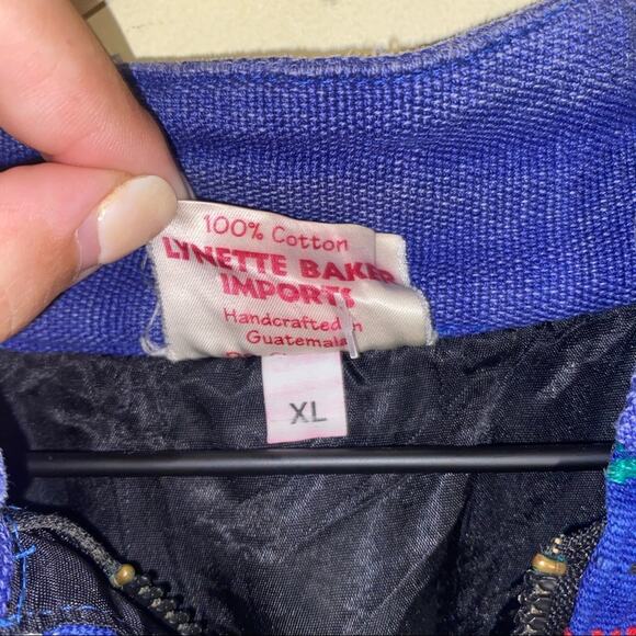 VNTG LYNETTES MAYAN COLLECTION 90s embroidered coat XL - Picture 6 of 6